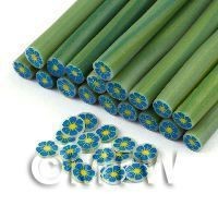 Handmade Blue And Yellow Flower Cane - Nail Art (11NC115)