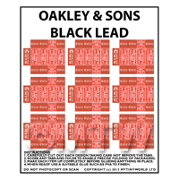 Dolls House Miniature sheet of 9 Oakley & Sons Black Lead