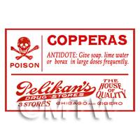 Dolls House Miniature Copperas Poison Label Style 1