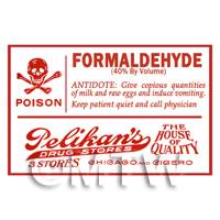 Dolls House Miniature Formaldehyde Poison Label Style 1