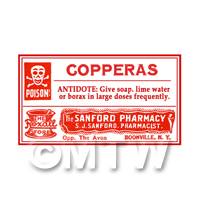 Dolls House Miniature Copperas Poison Label Style 4