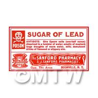 Dolls House Miniature Sugar of Lead Poison Label Style 4