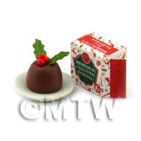 Dolls House Miniature Christmas Pudding And Box