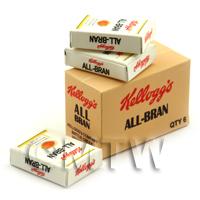 Dolls House Miniature Kellogs All Bran Shop Stock Box And 3 Loose Boxes