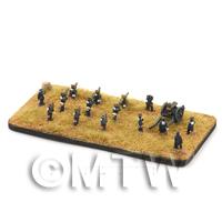 Royal Navy landing party with deployed gun from rear