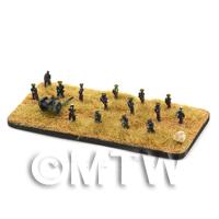 Royal Navy landing party with deployed gun from front