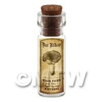 Dolls House Miniature Apothecary Pear Milkcap Fungi Bottle And Label