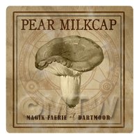 Dolls House Miniature Apothecary Pear Milkcap Fungi Sepia Box Label