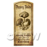 Dolls House Miniature Apothecary Peppery Bolete Fungi Label