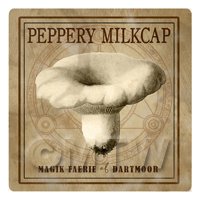 Dolls House Miniature Apothecary Peppery Milk Cap Fungi Sepia Box Label