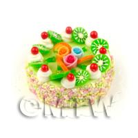 Dolls House Miniature Kiwi Topped Cake