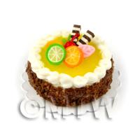 Dolls House Miniature Chocolate Citrus Cake 