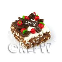 Dolls House Miniature Double Chocolate Love Cake