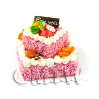 Miniature Large Handmade Two Tier Pink Cake 