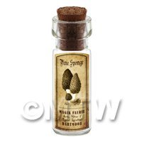 Dolls House Miniature Apothecary Pine Sponge Fungi Bottle And Label