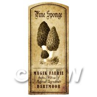 Dolls House Miniature Apothecary Pine Sponge Fungi Label