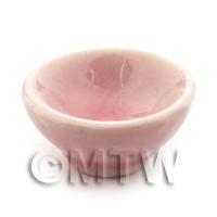 18mm Dolls House Miniature Pink Glazed Ceramic Bowl