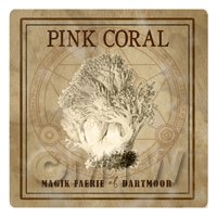 1/12th scale - Dolls House Miniature Apothecary Pink Coral Fungi Sepia Box Label