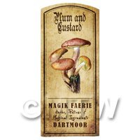 Dolls House Miniature Apothecary Plum And Custard Fungi Colour Label