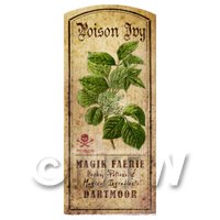 Dolls House Herbalist/Apothecary Poison Ivy Herb Short Colour Label