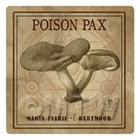 Dolls House Miniature Apothecary Poison Pax Fungi Sepia Box Label