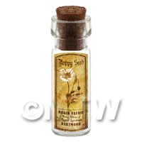 Dolls House Apothecary Poppy Seed Herb Short Sepia Label And Bottle