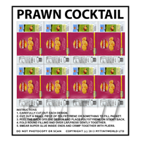 Dolls House Miniature Packaging Sheet of 8 Walkers Prawn Cocktail Crisps