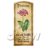 Dolls House Herbalist/Apothecary Primrose Herb Short Colour Label
