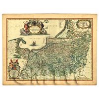 Dolls House Miniature Old Map Of Prussia From The Late 1500s