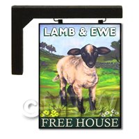 Wall Mounted Dolls House Pub / Tavern Sign - Ewe And Lamb