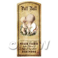 Dolls House Miniature Apothecary Puff Ball Fungi Colour Label