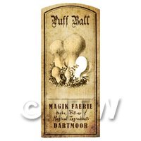 Dolls House Miniature Apothecary Puff Ball Fungi Label