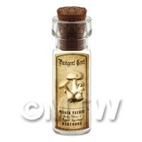 1/12th scale - Dolls House Miniature Apothecary Pungent Cort Fungi Bottle And Label
