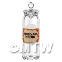 Dolls House Miniature Quinine and Iron Tonic Glass Apothecary Storage Jar 