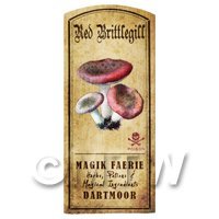 Dolls House Miniature Apothecary Red Brittlegill Fungi Colour Label