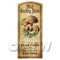 Dolls House Miniature Apothecary Red Cracking Bolete Fungi Colour Label