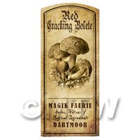 Dolls House Miniature Apothecary Red Cracking Bolete Fungi Label