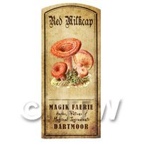 Dolls House Miniature Apothecary Red Milk Cap Fungi Colour Label