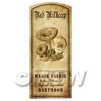 Dolls House Miniature Apothecary Red Milk Cap Fungi Label