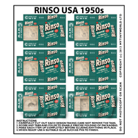 Dolls House Miniature sheet of 6 1950s Rinso USA Boxes