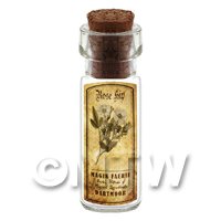 Dolls House Apothecary Rose Hip Herb Short Sepia Label And Bottle