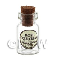 Miniature Rose Cold Cream Glass Apothecary Ointment Jar 