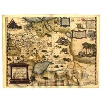 1/12th scale - Dolls House Miniature Old Map Of Russia From The Late 1500s