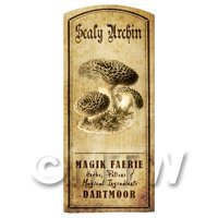 Dolls House Miniature Apothecary Scaly Urchin Fungi Label