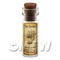 Dolls House Miniature Apothecary Sea Sponge Fungi Bottle And Label