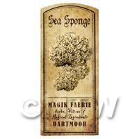 Dolls House Miniature Apothecary Sea Sponge Fungi Label