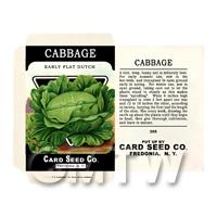 Dutch Cabbage Dolls House Miniature Seed Packet 