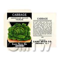 Savoy Cabbage Dolls House Miniature Seed Packet 