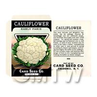 Paris Cauliflower Dolls House Miniature Seed Packet 