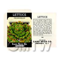 Prizehead Lettuce Dolls House Miniature Seed Packet 